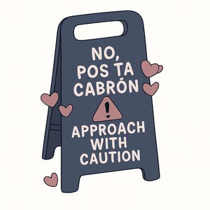 Digital Pink Sticker im Cartoon Stil