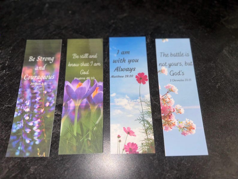 Floral Bible Verse Bookmarks - Set of 4 (digital Download) - Etsy