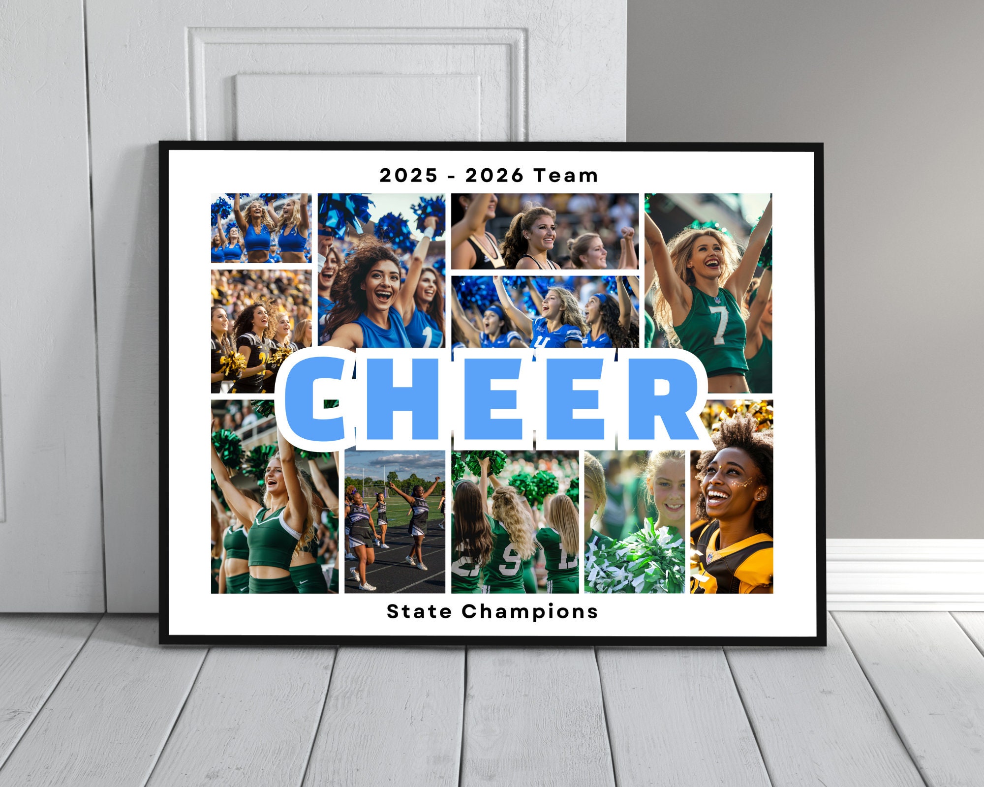 Cheer Portrait Collage Editable Cheer Photo Collage Canva Template. Gift for Cheerleader and ...