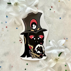 Sir Pentious with Egg Boi Sticker, Hazbin Hotel Sticker
