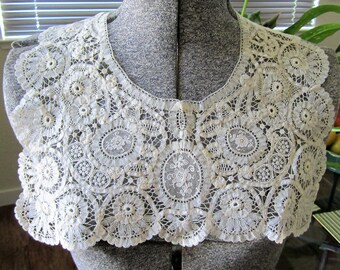 NEEDLE LACE COLLAR Stunning Antique Very Fine Threads