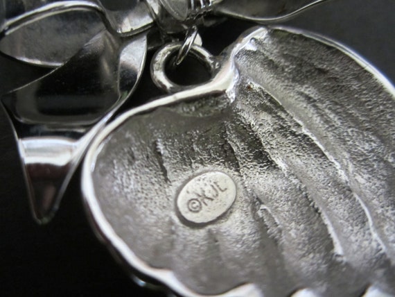 KJL Kenneth Jay Lane Heart Bow Brooch Pin & Conve… - image 5