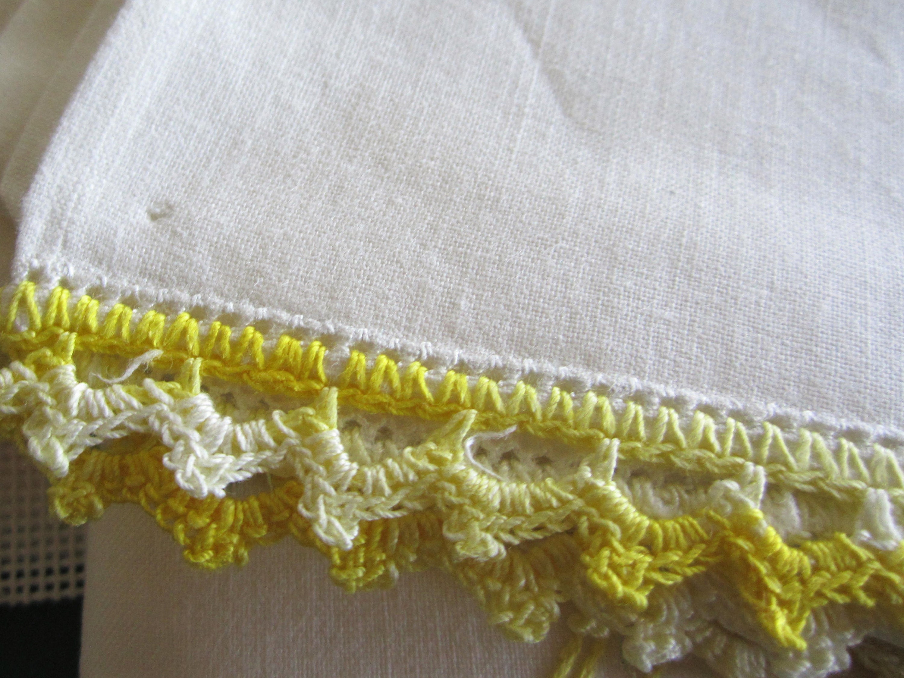 Embroidered Pillowcases With Thread Crochet Edging Etsy