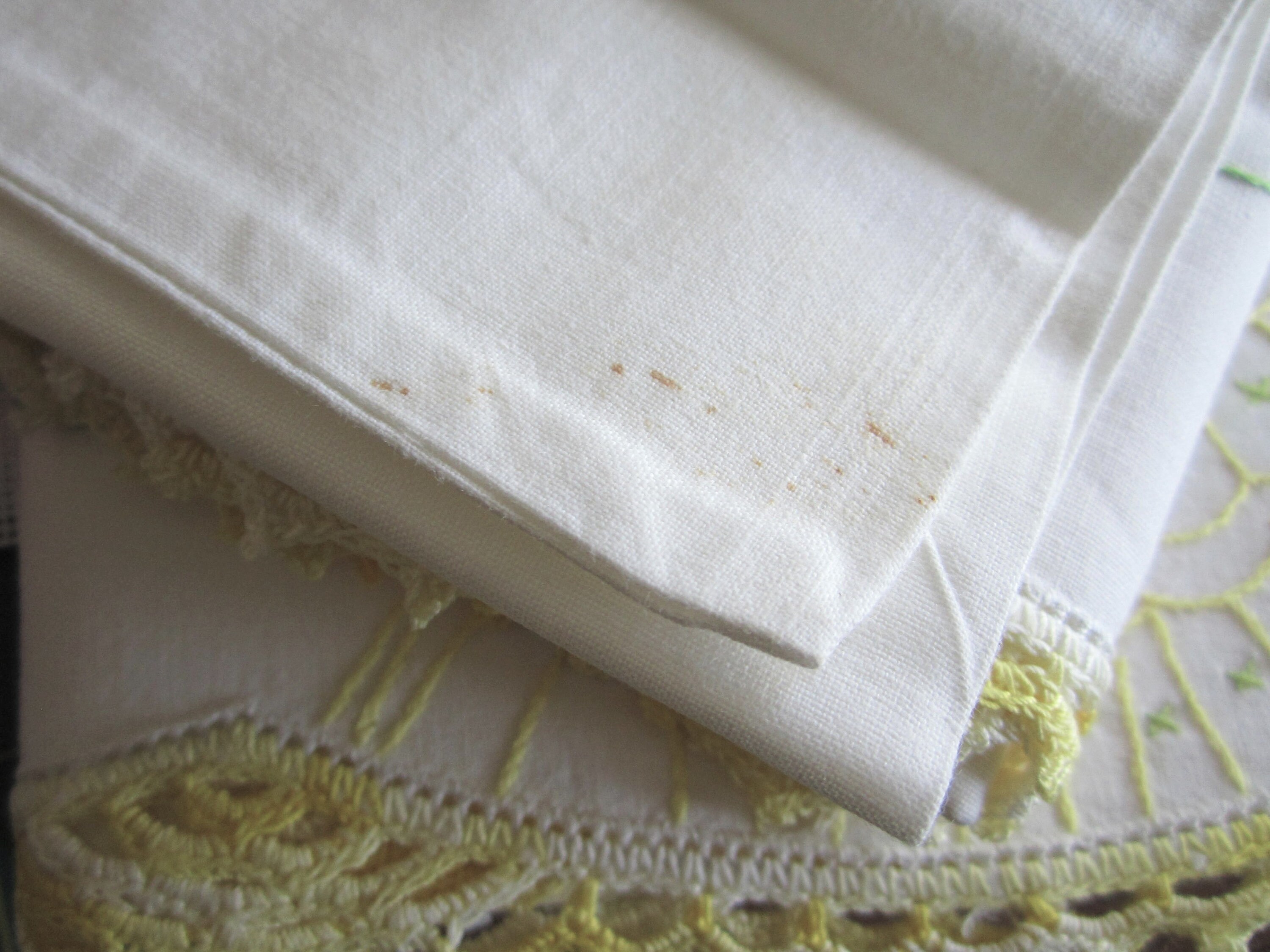 Embroidered Pillowcases With Thread Crochet Edging Etsy