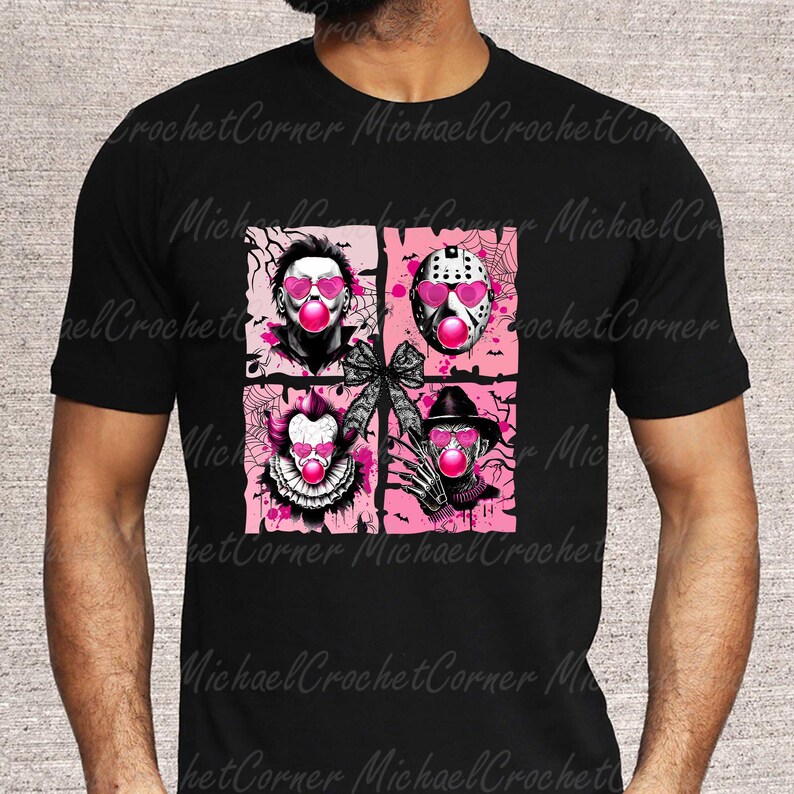 Halloween Pumpkin Killer PNG, Horror Movie Png, Pink Halloween Coquette