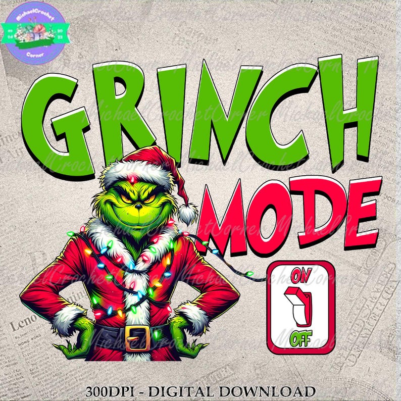 Green Mean Guy Mode on Christmas Png, Christmas 90s Movie Comedy Png