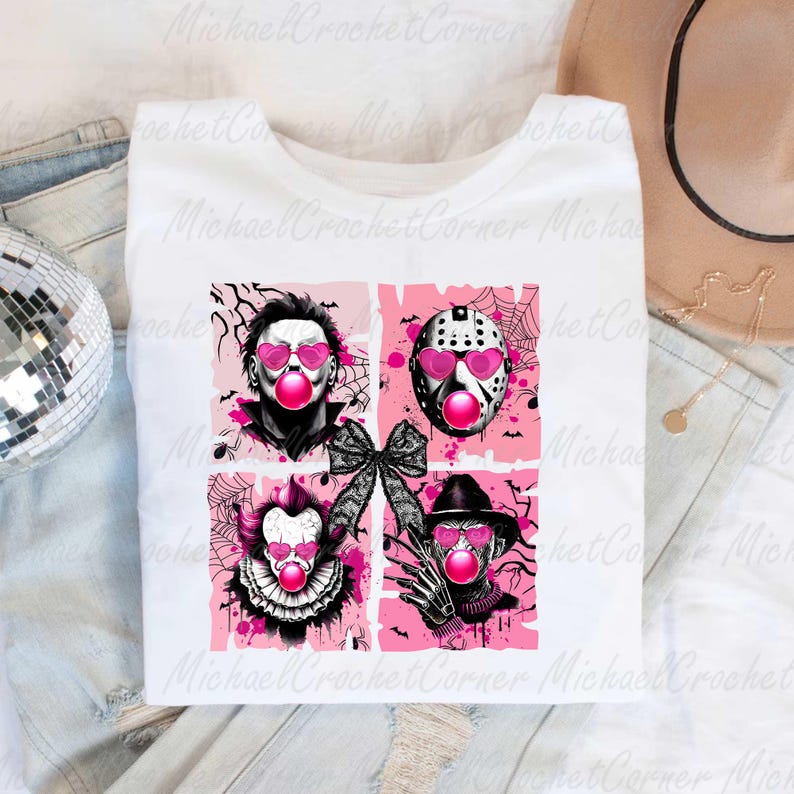 Halloween Pumpkin Killer PNG, Horror Movie Png, Pink Halloween Coquette