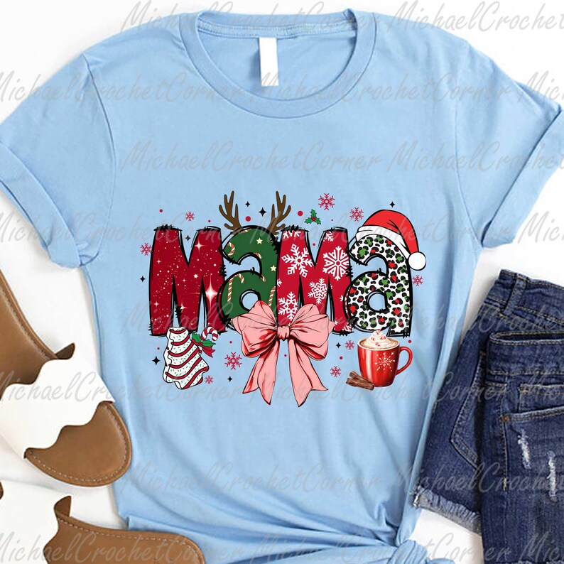 Mama Christmas Png, Boho Christmas Tree Png, Pink Christmas Tree Png