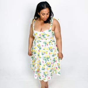 lemon bow strap dress