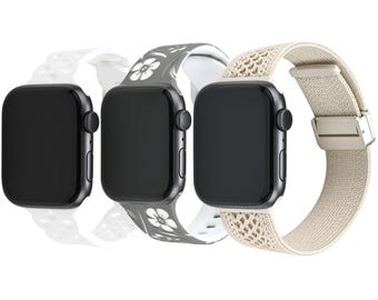 Set of 3 women's watch bands, compatible with Apple Watch Ultra/SE/Series 1-10, 42-49 mm