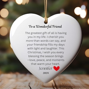 Christmas Gift For Friend, Friendship Keepsake, Friendship Christmas Ornament, Neighbors Ornament, Personalized Best Friend Gift, BFF Gift