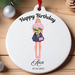 Happy Birthday Gift, Personalized Keepsake Ornament, birthday Gift Idea, Milestone Birthday keepsake For Her
