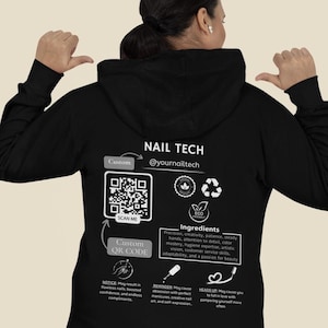 Custom Nail Tech Hoodie, Nail Artist Gift Manicurist,Personalized Nail Tech Gift,Cosmetology Grad Gift Nail Technician Salon