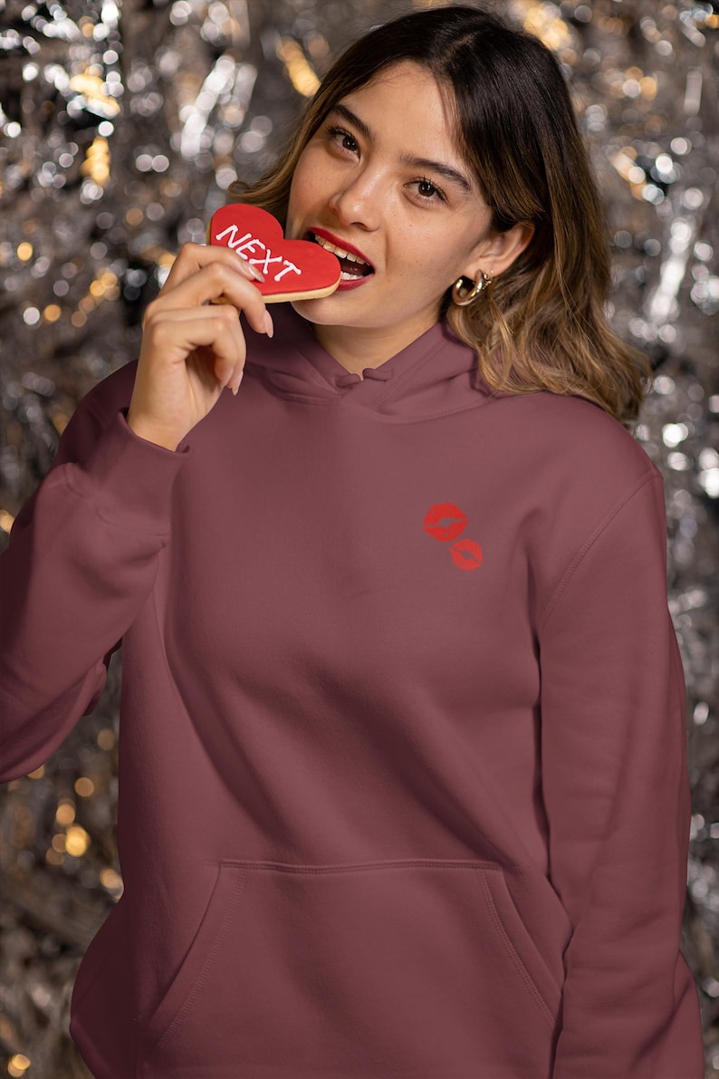 Love and kisses leopard fuzzy hoodie main image 0