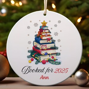 Geboekt voor 2025 Ornament, ornament boekenliefhebbers, ornament boekenwurm, ornament boekenwurm, cadeau boekenliefhebbers, cadeau boekenwurm, cadeau boekenwurm, cadeau boekenliefhebber