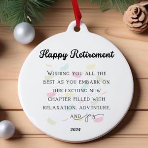 Retirement Gifts for Woman, Happy Retirement Appreciation Gift, Gift for Retired Women, Coworker, Boss, Nurse, Teacher, Mom, 2024 Ornament