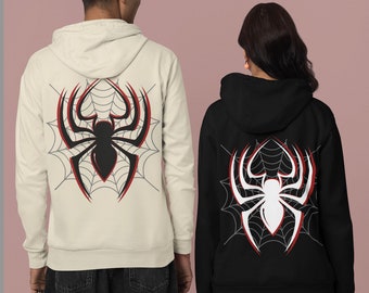 Sweat à capuche araignée, sweat à capuche imprimé araignée, sweat à capuche unisexe, cadeau pour lui, cadeau pour elle, cadeau d'Halloween, sweat à capuche icône araignée, haut araignée