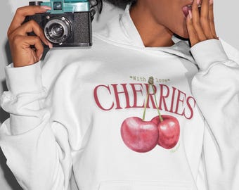 Trendy hoodie kersen, hoodie vintage Y2k, hoodie hoodie retro kersen, hoodie hoodie schattig kersen, hoodie hoodie rode kersen, hoodie esthetiek, streetwear