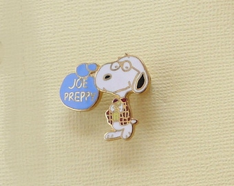 Aviva Vintage Peanuts Snoopy as Joe Preppy Pin  Enamel Cloisonne Collectible 1127