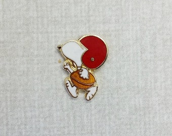 Vintage Aviva Peanuts Snoopy Football with Red Helmet Lapel Pin/Tie Tack Collectible 2062