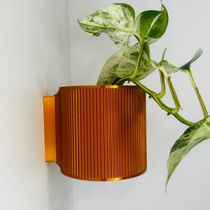 The Brunswick Wall Mounted Pot Planter Metallic Copper // 2 Sizes // Screw Mounted // No Drainage