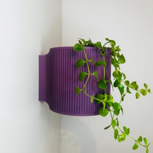 The Brunswick Wall Mounted Pot Planter Matte Purple// 2 Sizes // Screw Mounted // No Drainage