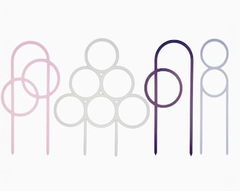 4 Pack Plant Trellis, Circle Design, Pastel Colours