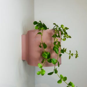 The Brunswick Wall Mounted Pot Planter in Matte Dusty Pink / 2 Sizes / Screw Mounted / No Drainage /
