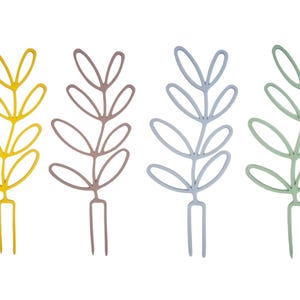 4er-Pack Pflanzengitter - Blattdesign in Pastellfarben, 30 cm hohe Gartendekoration für Topfpflanzen und Zimmerpflanzen