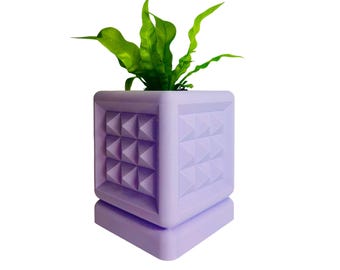 Square Tabletop Planter with Drip Tray - Modern Indoor Plant Pot