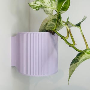 The Brunswick Wall Mounted Pot Planter in Lavender Purple / 2 Sizes / Screw Mounted / No Drainage /