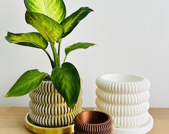 Übertopf mit Tropfschale – Der Cifton Planter, 3 Größen, moderner Dekotopf für Zimmerpflanzen