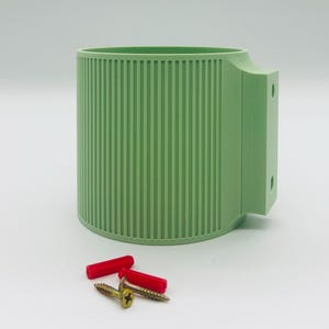 The Brunswick Wall Mounted Pot Planter Matte Mint Green // 2 Sizes // Screw Mounted // No Drainage