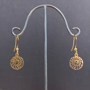 Vintage Gold Plated Dangle Earrings: 70s Style