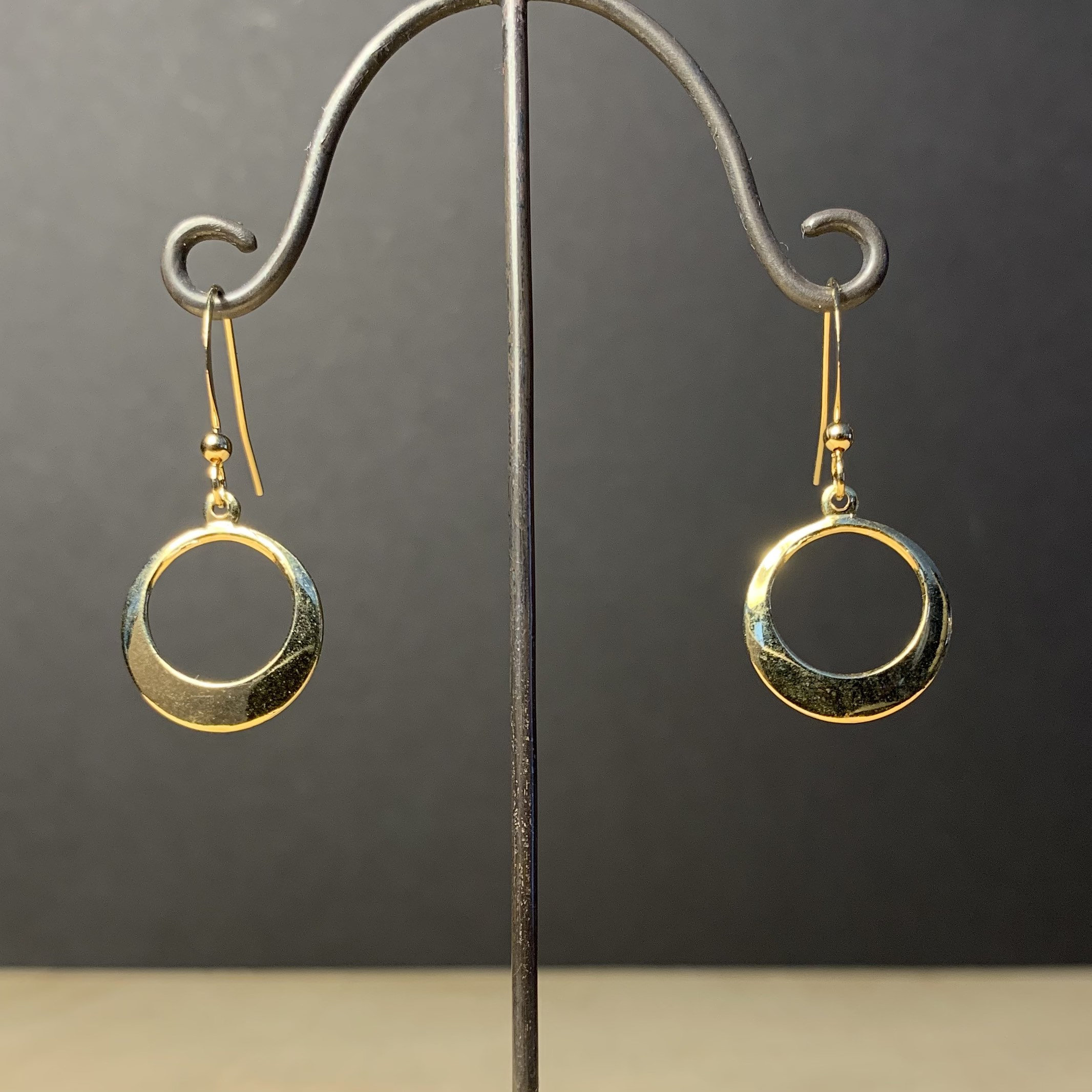 vintage 70’s earrings Vintage little starry hoops dangle earrings gold plated dangle earrings