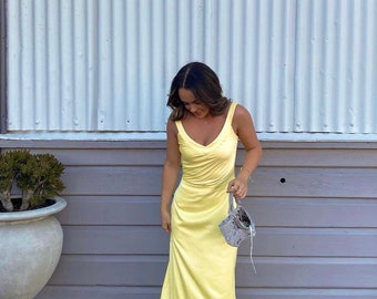 Hollywood Inspired Custom Yellow Dress Evening Formal Prom Dress How to Lose a Guy in 10 Days Dress Kate Hudson Dress