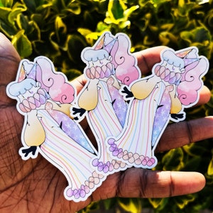 Daisy pastel clownSticker // Waterproof/Weatherproof Sticker