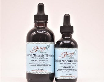 Herbal Minerals Herbal Tincture 4 oz.  100% Pure For Colds, Flu, Viruses