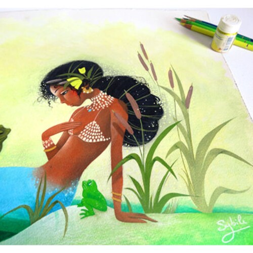 Original drawing : "Assireni"  with autographed book