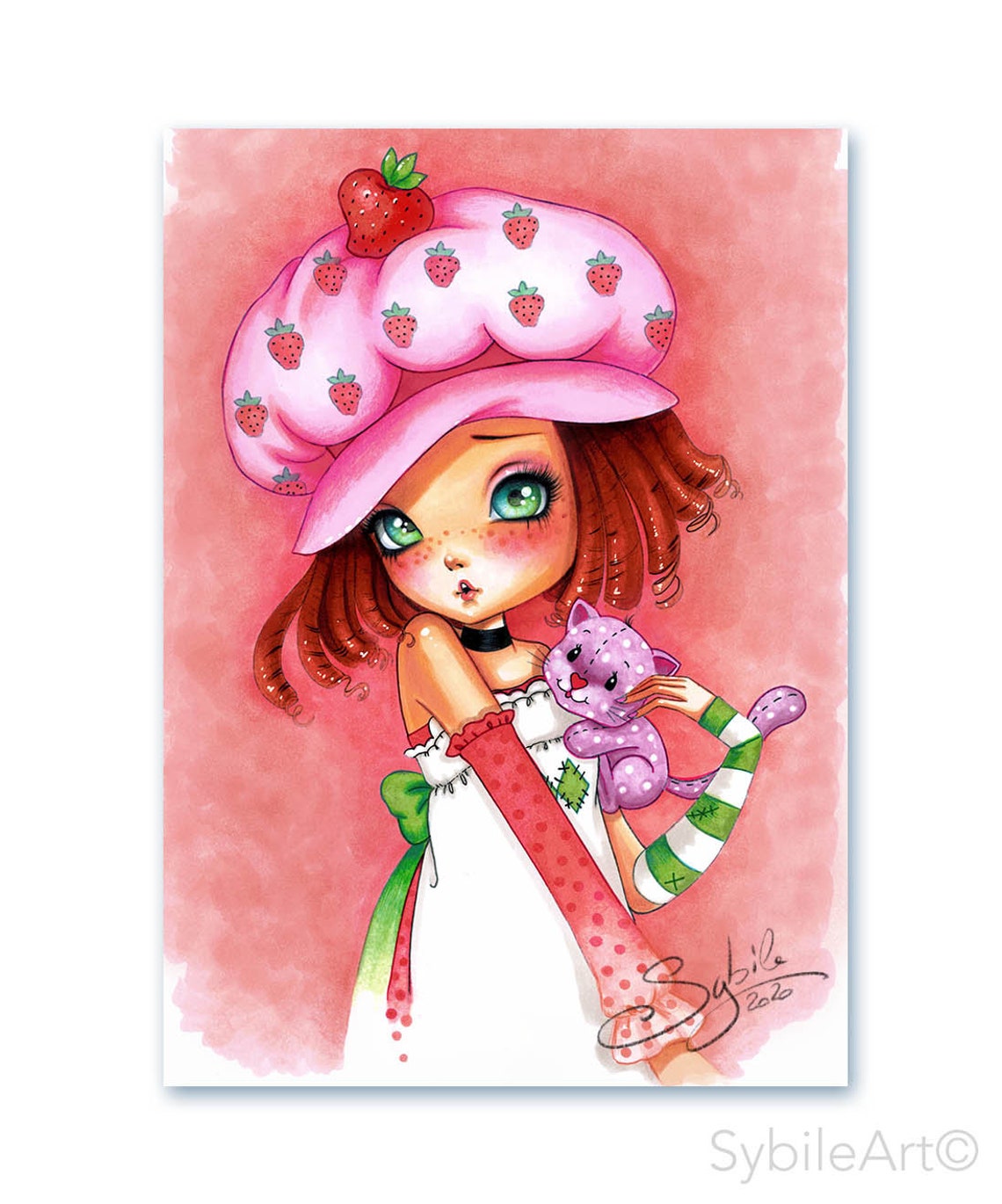 Printed Aceo Card Strawberry Shortcake Etsy