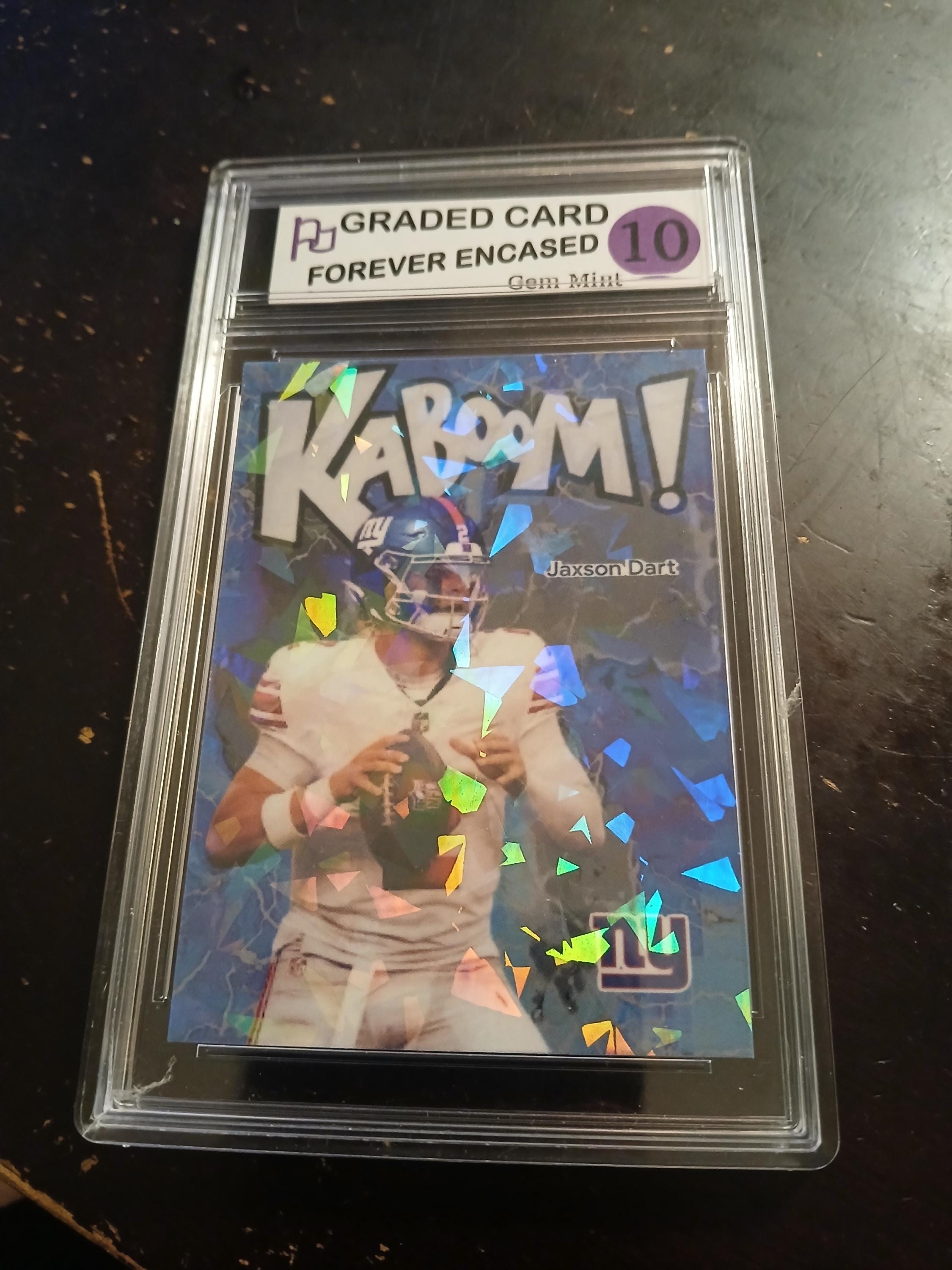 2025 Kaboom! Jaxson Dart Rookie Cracked Ice Refractor Gem Mint 10 Limited Edition 1 of 250