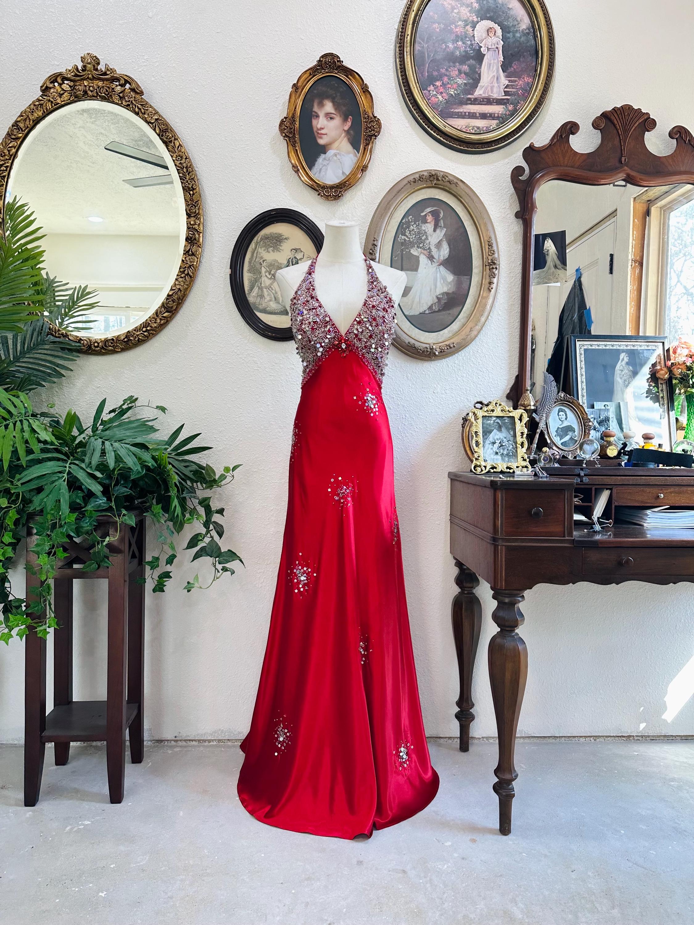 navy blue dress for baby girl Vintage Halter-Neck Sheath Prom Dress Beaded Chiffon Long Evening Gown –  DSProm main image 0