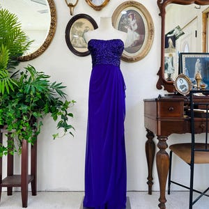 blondie nites dresses 90s Blondie Nites Tori Strapless Glitter Mesh Corset Gown