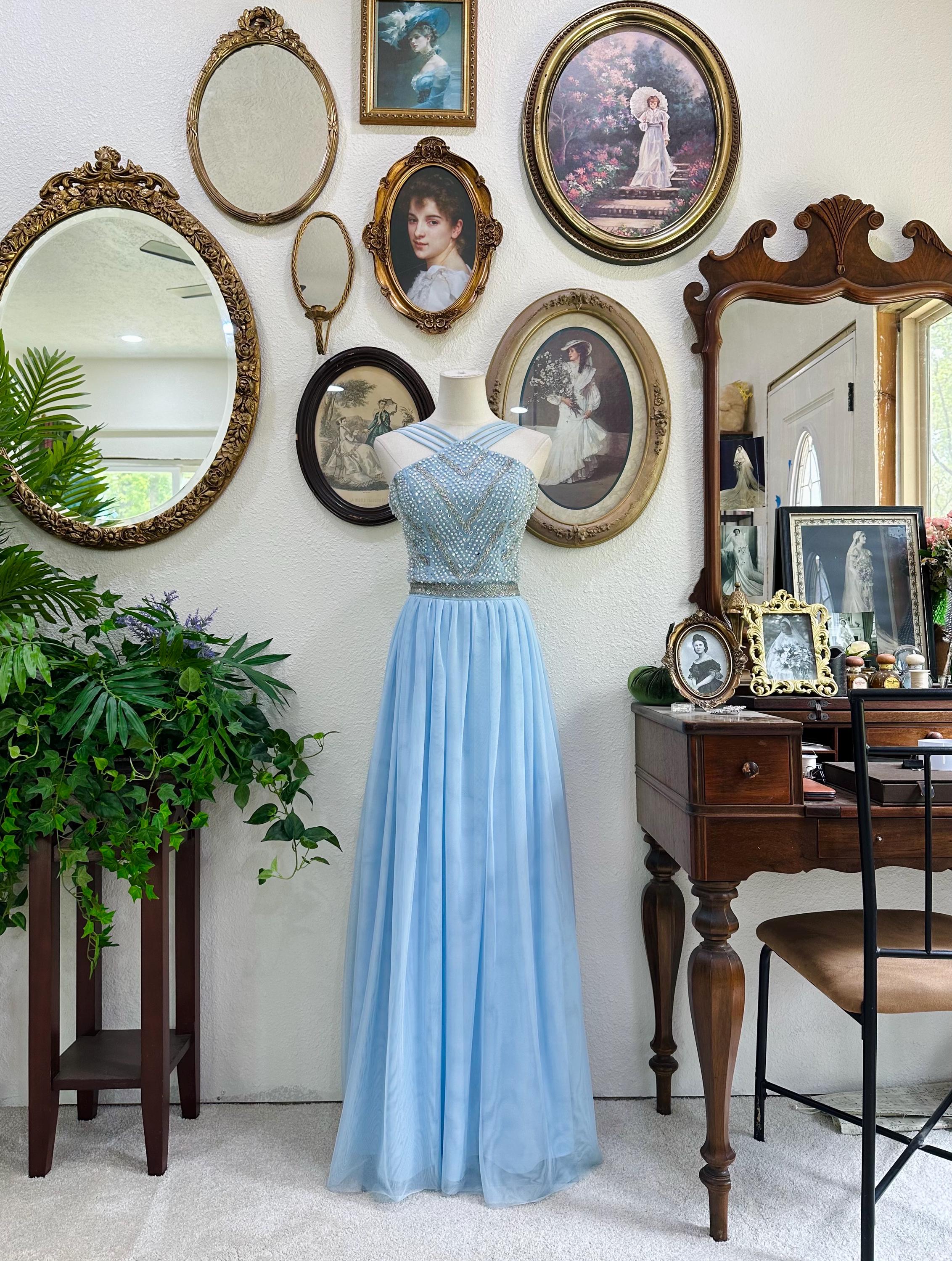 Two Piece Prom Dress in Blue