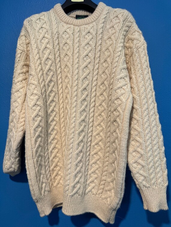 Vintage Irish Fisherman's 100% New Wool Sweater (X