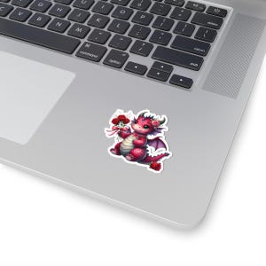 Valentijnsdag Dragon Kiss-Cut-stickers, sticker schattige liefde, hartsticker, planneraccessoires, plakboekbenodigdheden, laptopdecor afbeelding 9