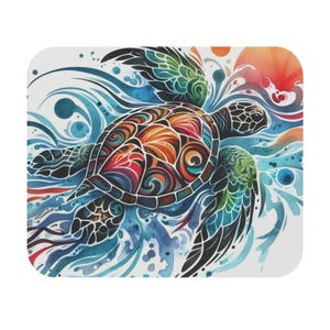 Abstract Turtle Tribal Tattoo Design Mousepad