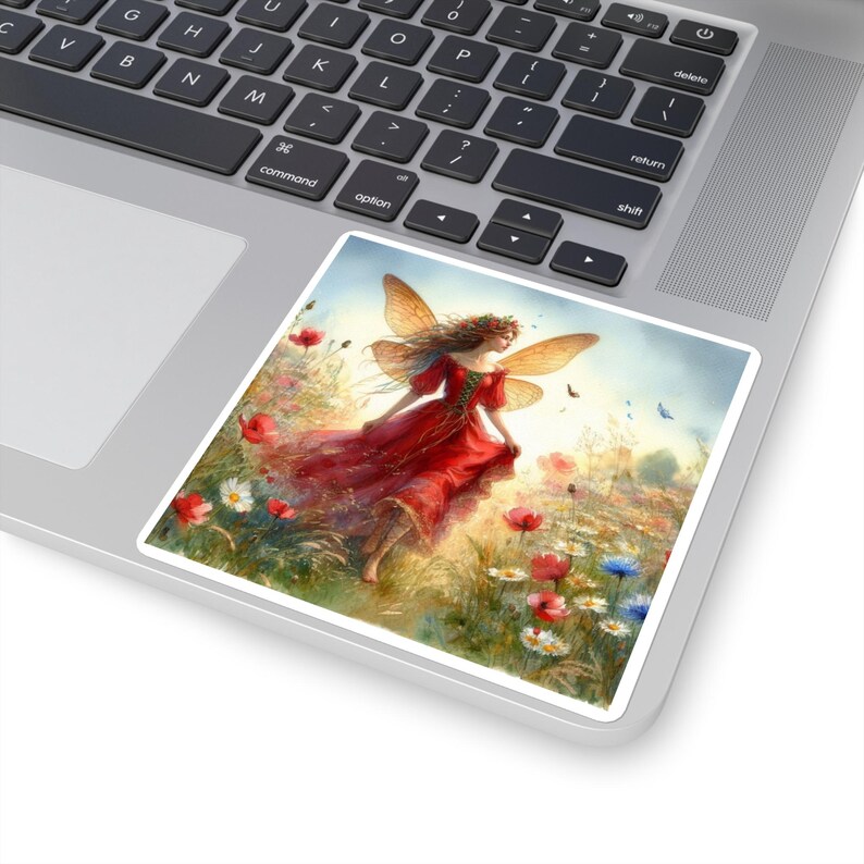 Red Fairy Sticker Magical Meadow Decal Etsy UK