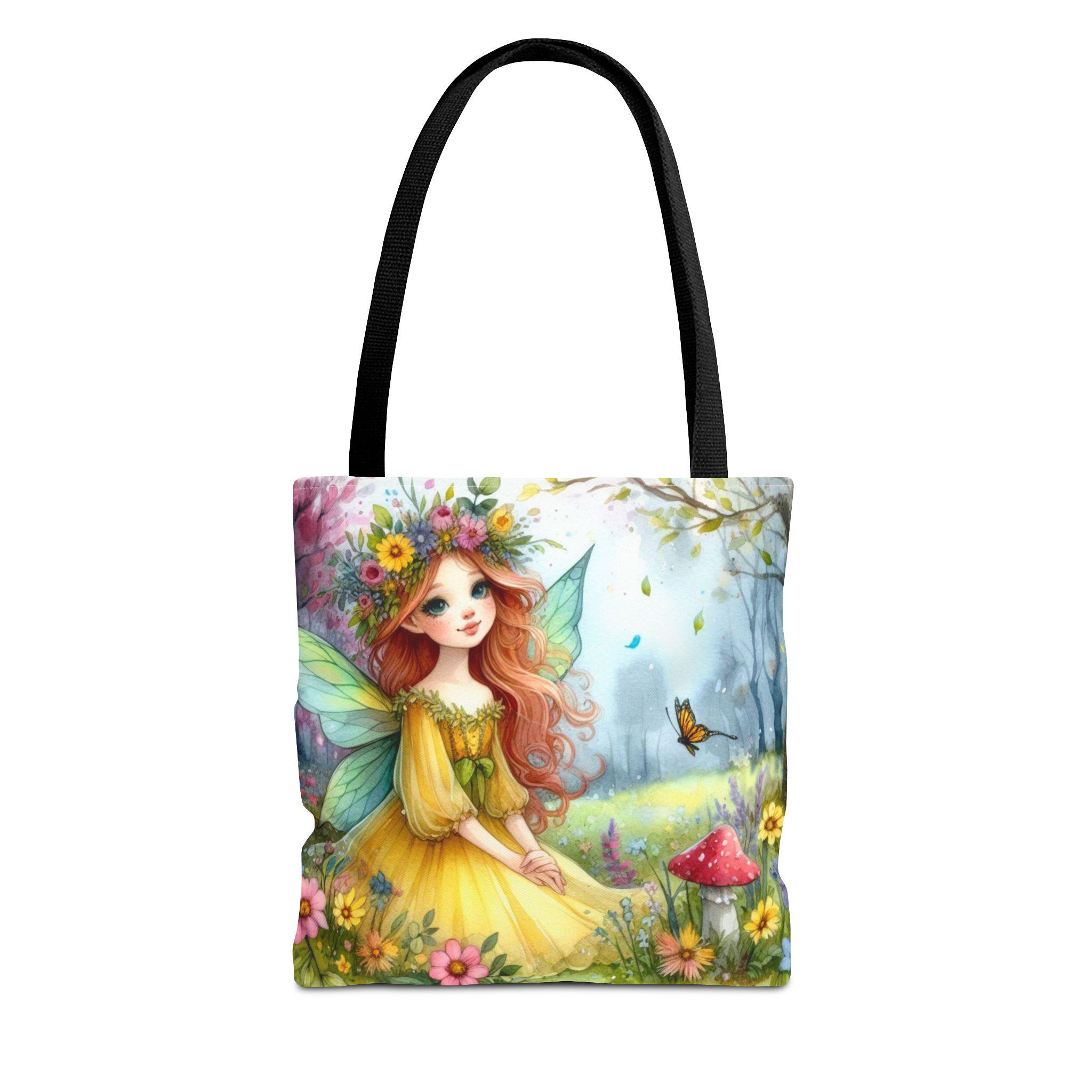★YAHN★fairy tote bag Fairy Tote Bag, Magical Fairy Design, Yellow Dress Fairy