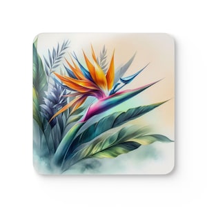 Boho Chic Bird of Paradise Coaster Set